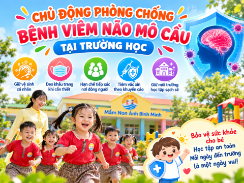 [MẦM NON ÁNH BÌNH MINH] - CHỦ ĐỘNG PHÒNG CHỐNG BỆNH VIÊM NÃO MÔ CẦU: BẢO VỆ SỨC KHỎE AN TOÀN CHO BÉ YÊU